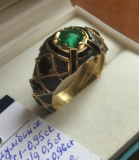 Кольцо с изумрудом и чёрными бриллиантами Казань