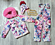 Зимний обалденный костюм Единорожки р. 116-122 доставка из г.Серпухов