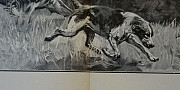 Старинная гравюра 1892 г. охота лошадь антиквариат Калининград