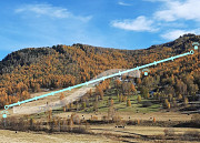 Территория (уклон) в Горном Алтае под комплекс по пантолечению с горнолыжкой у речки Белокуриха