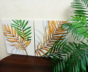 Картина маслом диптих "Пальмовые листья " 55х90 Ровно