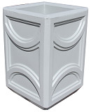 Урна четырехгранная У028 окрашенная, с рисунком ящерицы. Екатеринбург